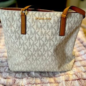 Michael Kors Jet Set Monogrammed Tote Purse